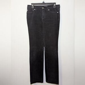 Jones New York Black Corduroy Pants Straight Leg with Stretch Women's Size 8